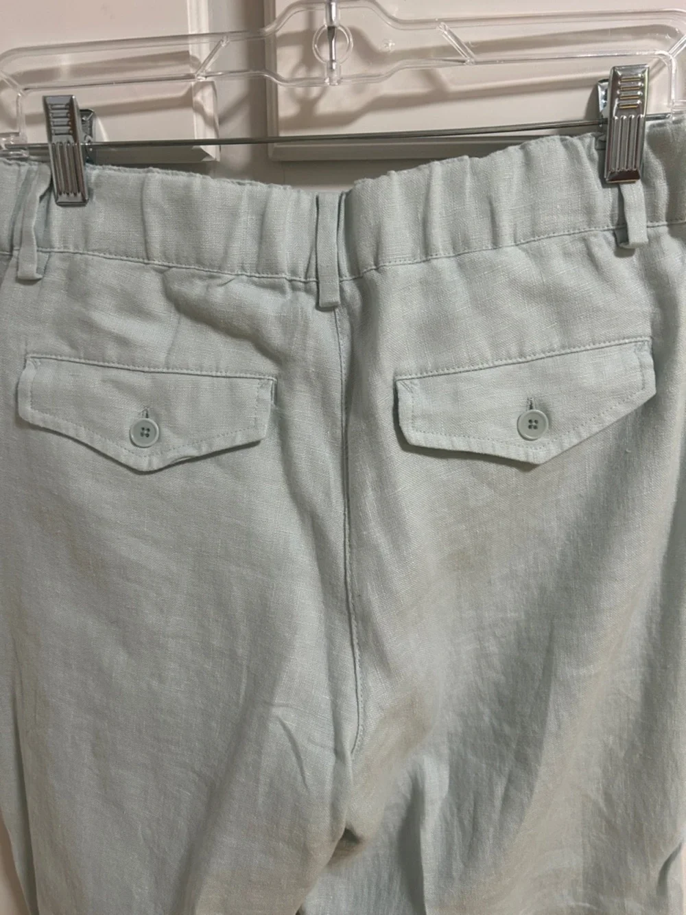 Banana Republic Blue Linen Straight-Leg Trousers NWOT XSP